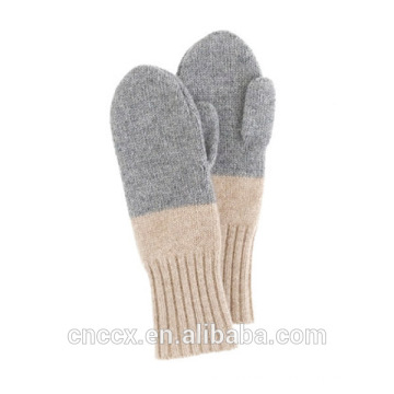 15GLV5008 color block cashmere mittens